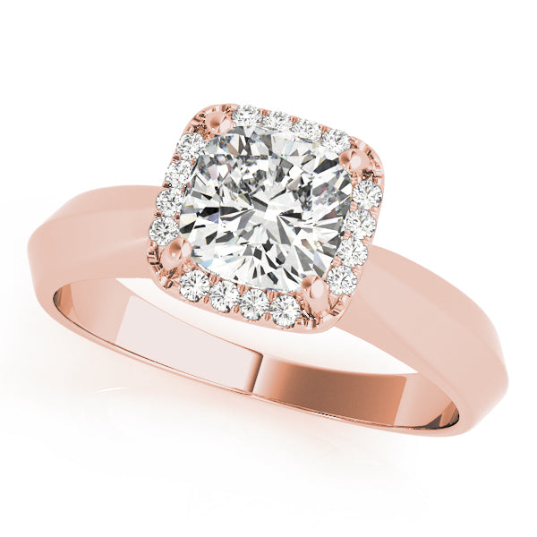 14K Rose Gold 1 CT Cushion Diamond Engagement Ring