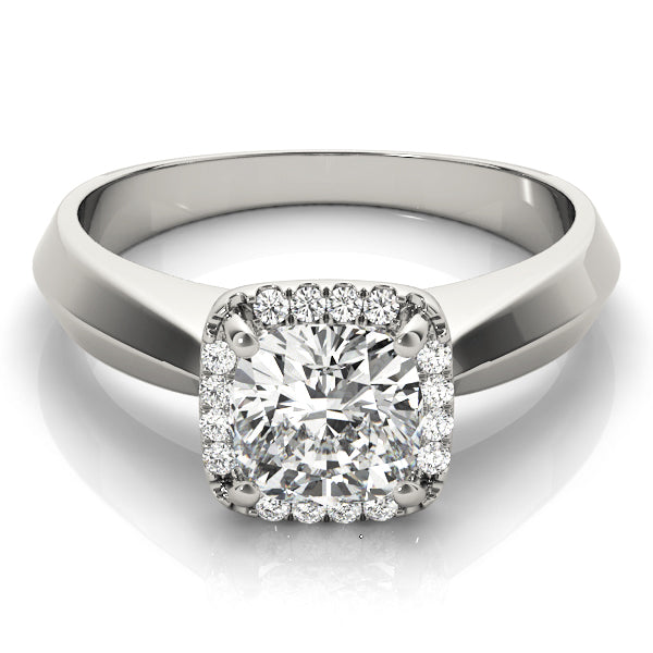 Cushion Diamond Halo Engagement Ring