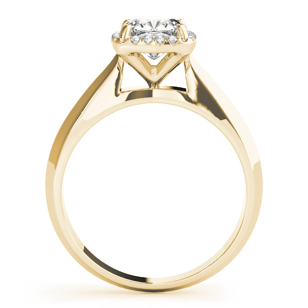 18K Yellow Gold 1ct Cushion Diamond Halo Ring
