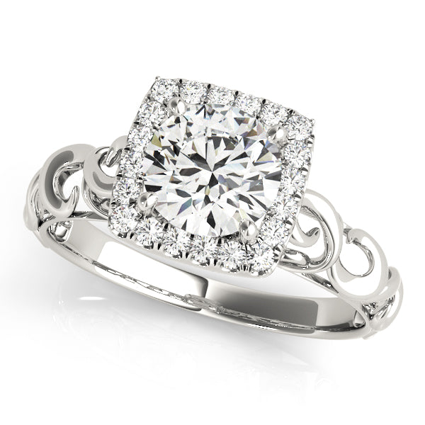 Round Diamond Halo Engagement Ring