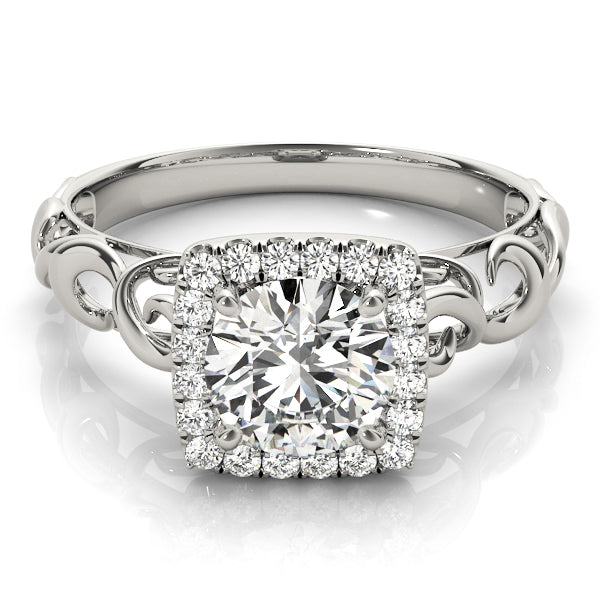 Round Diamond Halo Engagement Ring