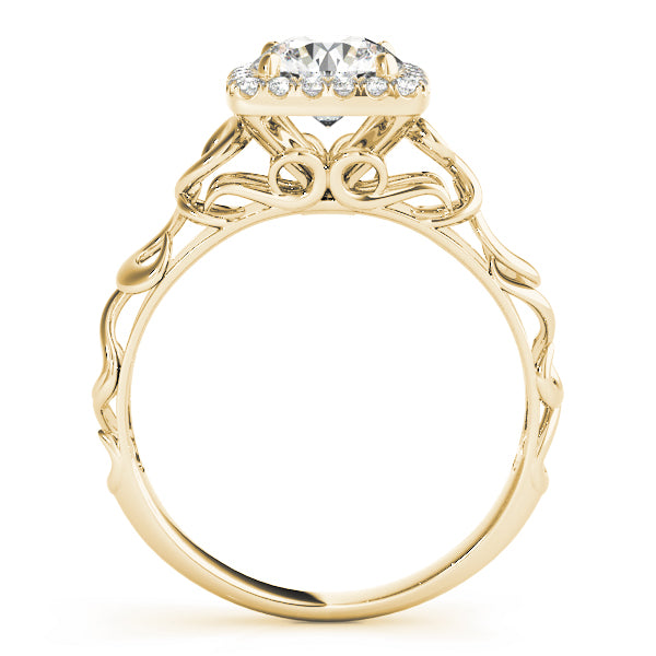 14K Yellow Gold 1 CT Diamond Halo Engagement Ring