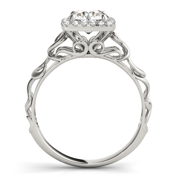 Round Diamond Halo Engagement Ring