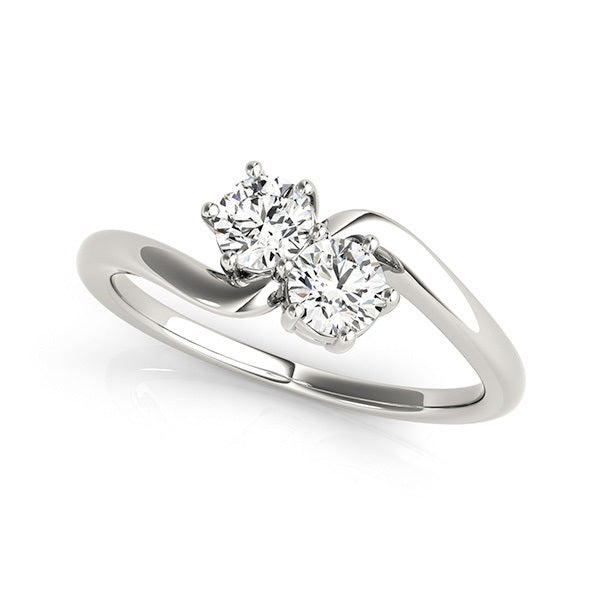 Lab Diamond Two Stone 14K White Gold Ring