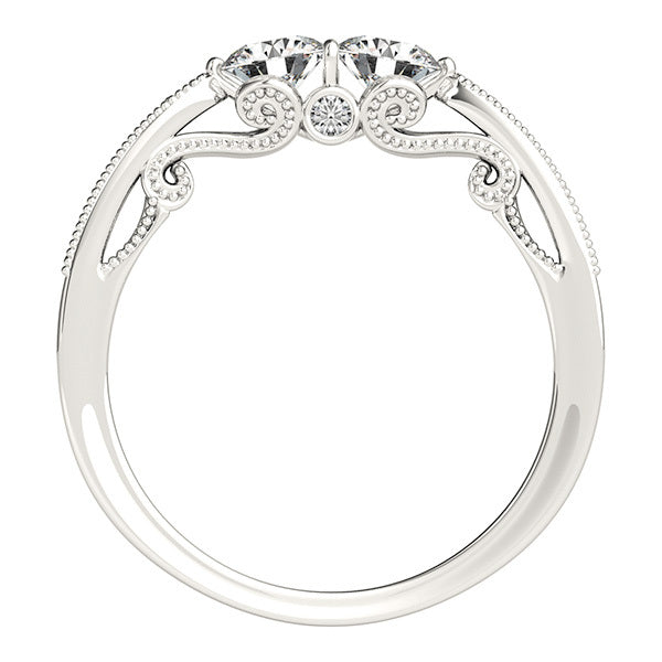 Round Diamond Two-Stone Fashion Ring
