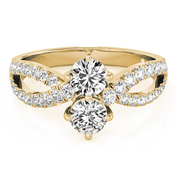 14K Yellow Gold Round Diamond Fashion Ring