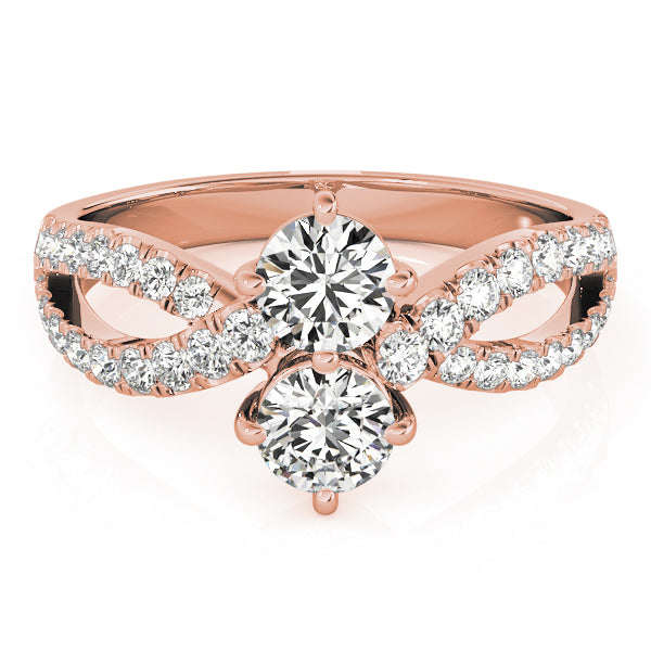 14K Rose Gold Multi-Diamond Fashion Statement Ring