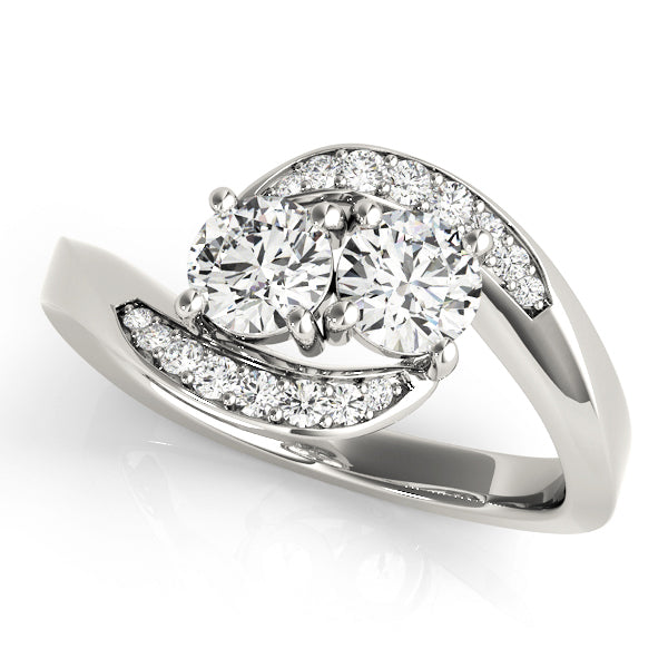 Round Diamond Two Stone Ring