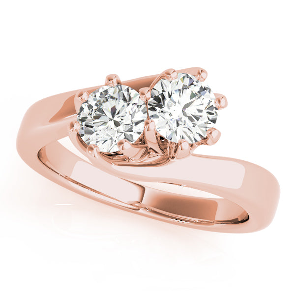 14K Rose Gold Two-Stone Diamond Fashion Ring