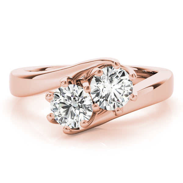 14K Rose Gold 1/2 CT Diamond Two-Stone Ring