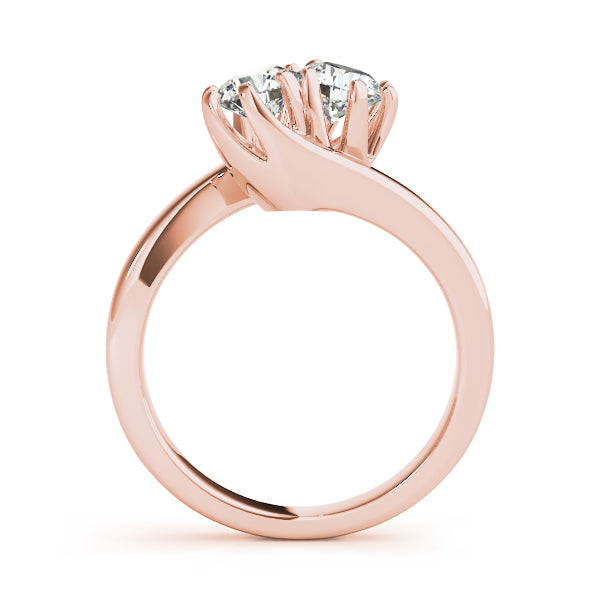 14K Rose Gold Two-Stone Diamond Fashion Ring
