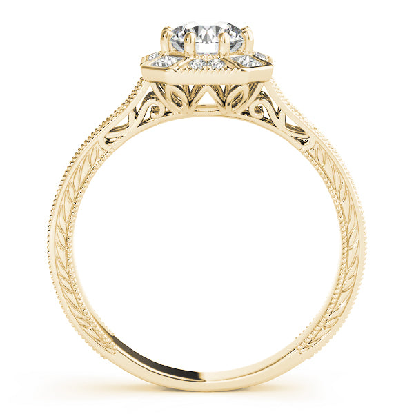 14K Yellow Gold 1.25 ctw Diamond Halo Engagement Ring