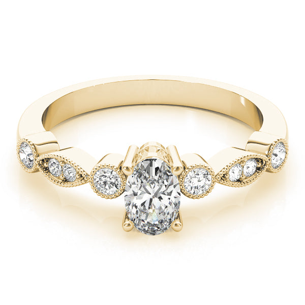 14K Yellow Gold Oval Diamond Fashion Ring