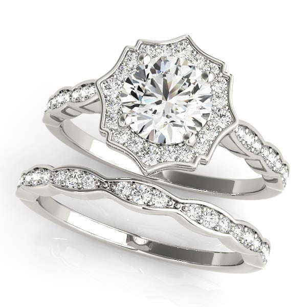 Premium Round Diamond Halo Engagement Ring
