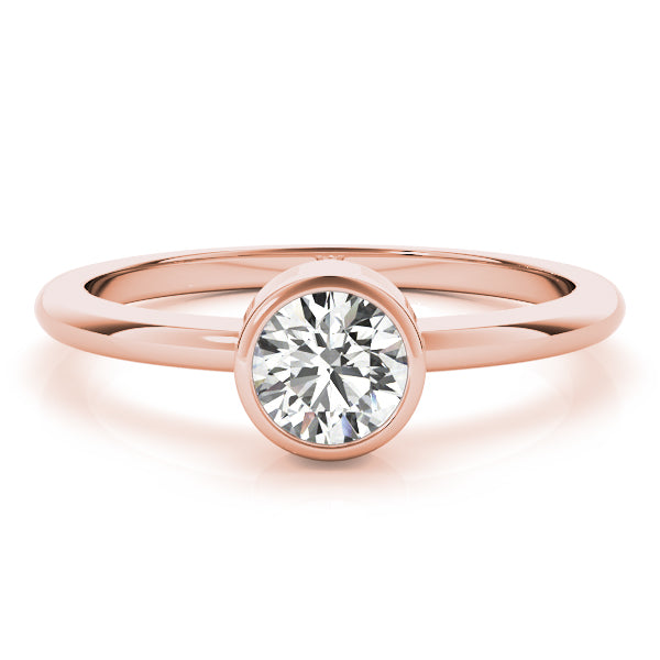 14K Rose Gold 1/2 CT Round Diamond Engagement Ring
