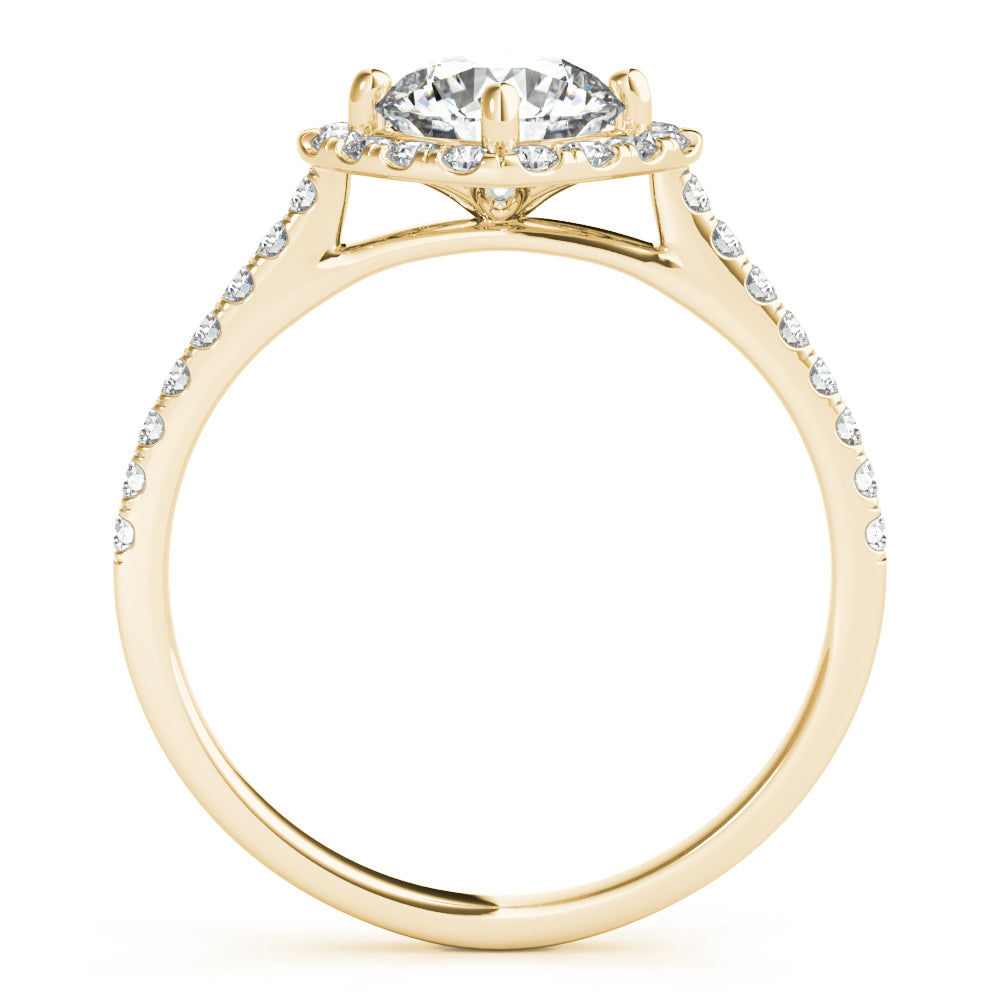 14K Yellow Gold 1.33ctw Diamond Halo Engagement Ring