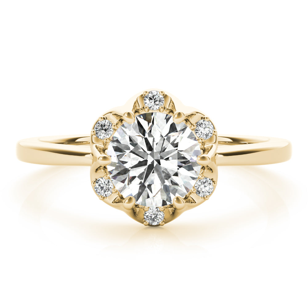18K Yellow Gold 1 CT Diamond Halo Engagement Ring