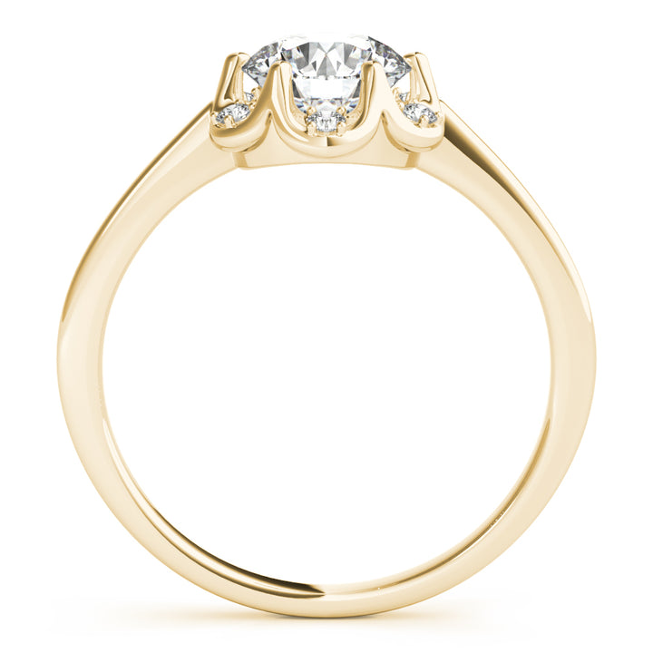18K Yellow Gold 1 CT Diamond Halo Engagement Ring