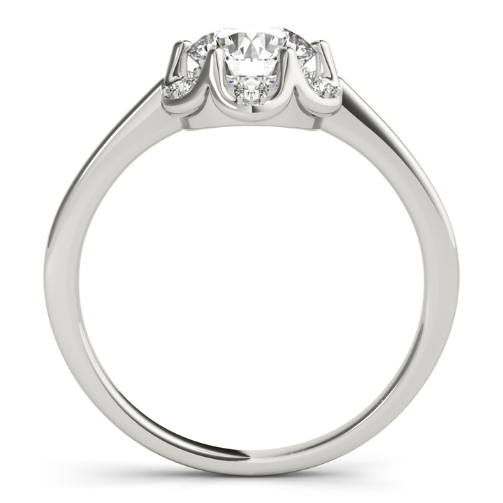 1 CT Round Diamond Halo Engagement Ring
