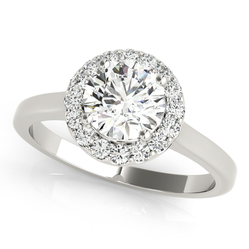 Round Diamond Halo Engagement Ring