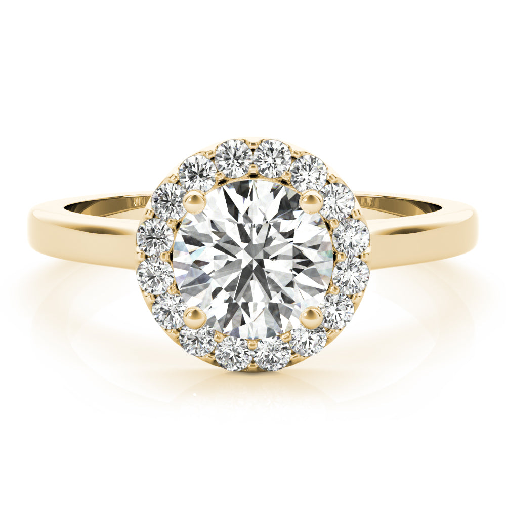 14K Yellow Gold 1 ct Diamond Halo Engagement Ring