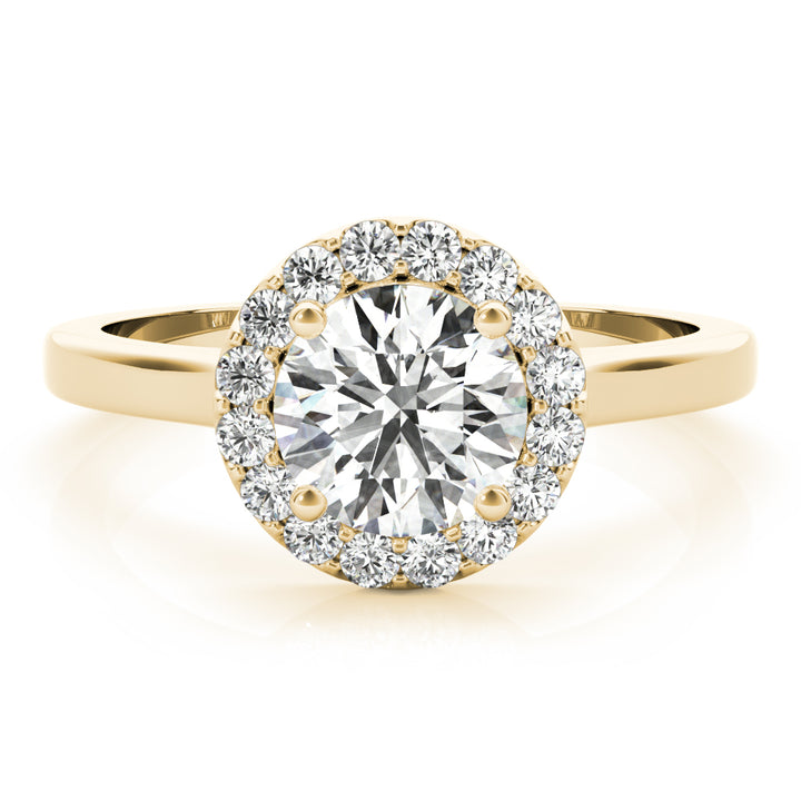 14K Yellow Gold 1 ct Diamond Halo Engagement Ring