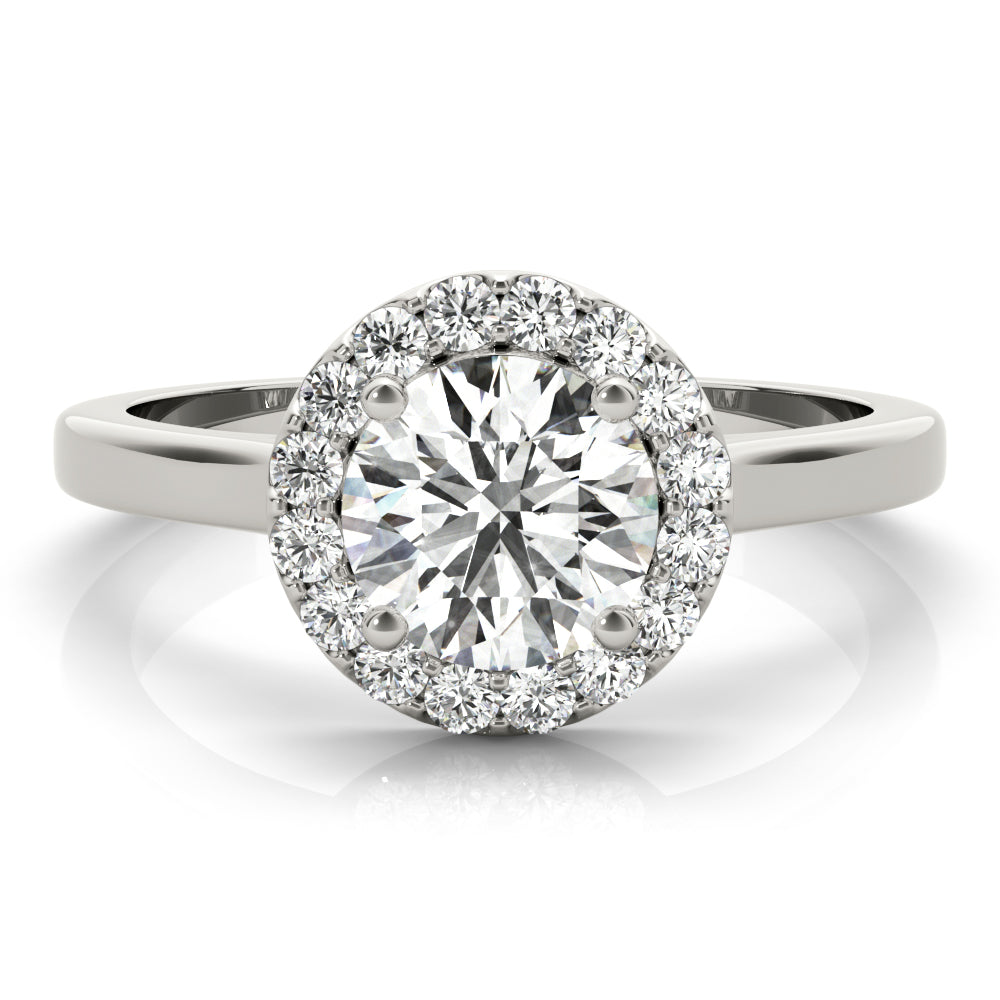 Round Diamond Halo Engagement Ring