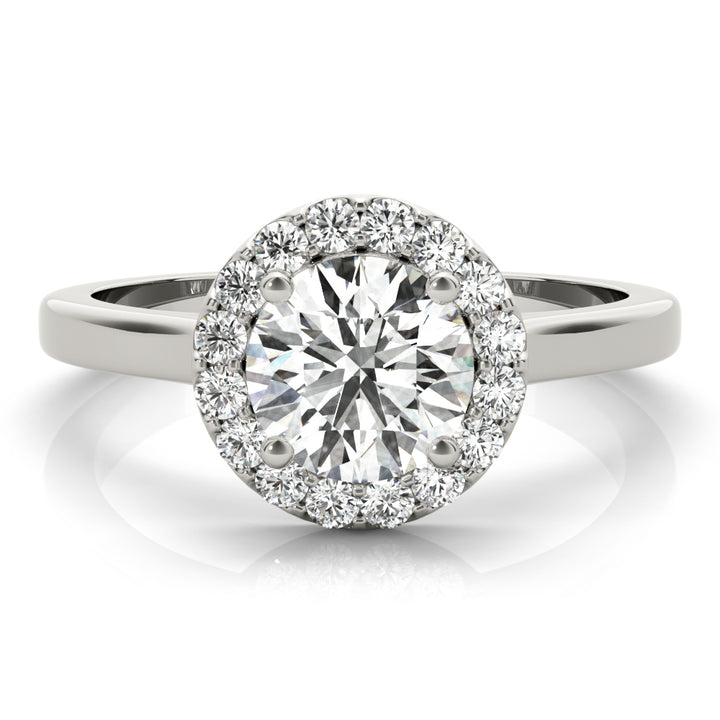 Round Diamond Halo Engagement Ring