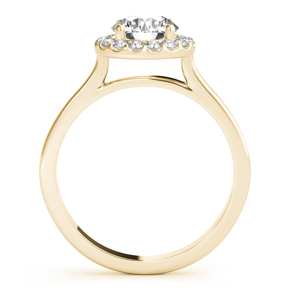 14K Yellow Gold 1 ct Diamond Halo Engagement Ring