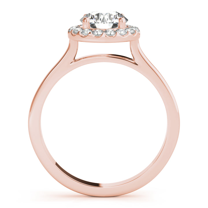 14K Rose Gold 1 ct Diamond Halo Engagement Ring