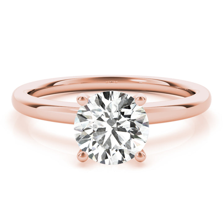 18K Rose Gold 1ct Round Diamond Solitaire Ring