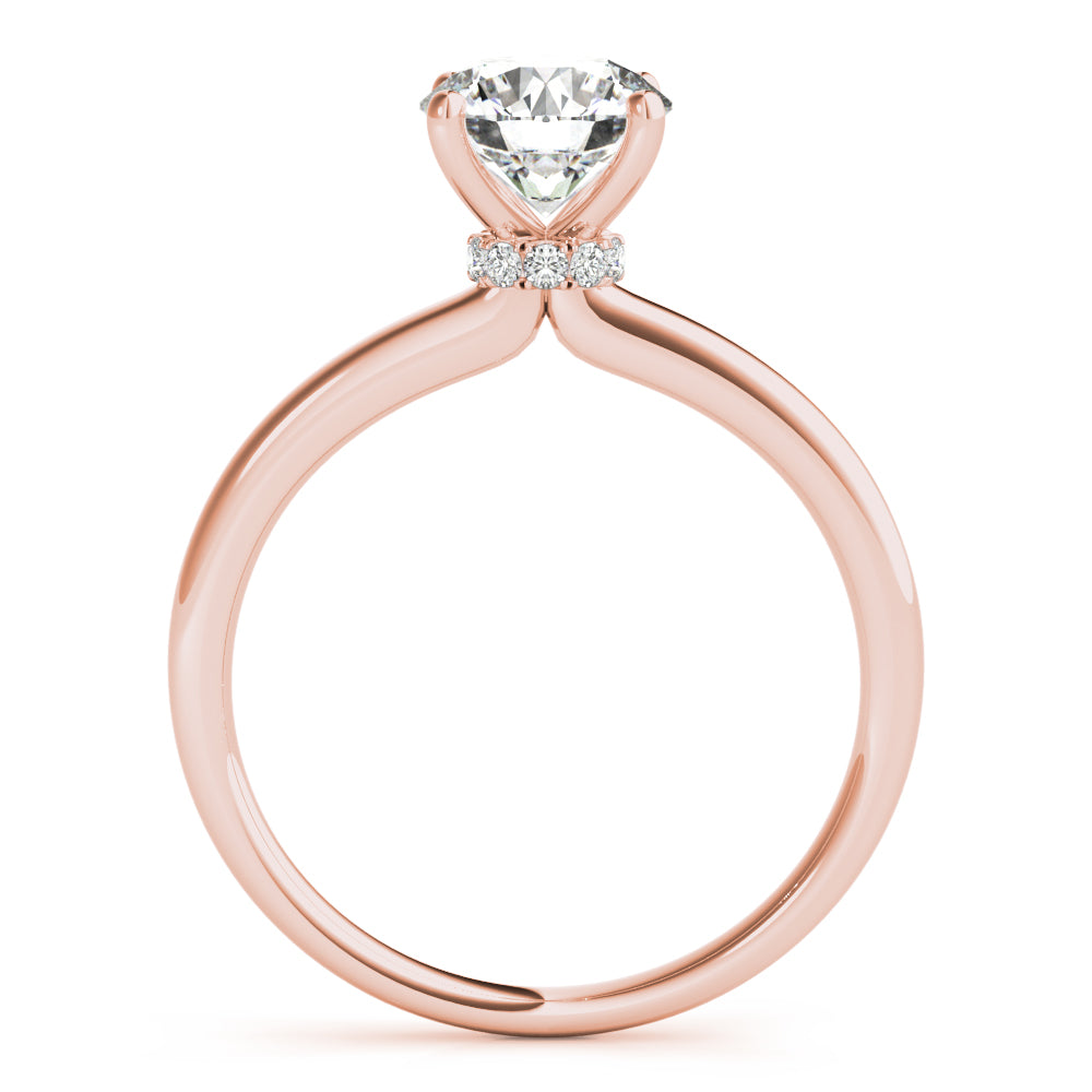 18K Rose Gold 1ct Round Diamond Solitaire Ring