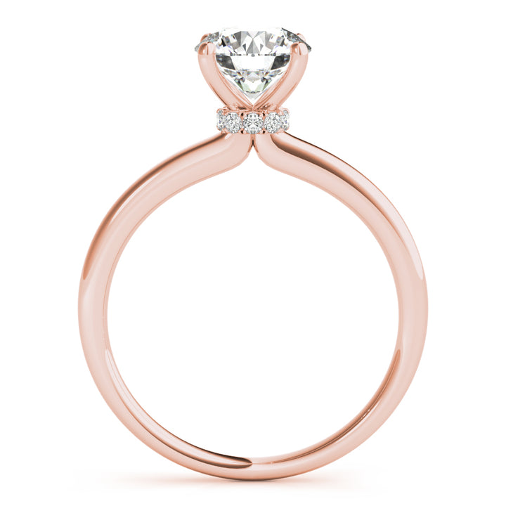 18K Rose Gold 1ct Round Diamond Solitaire Ring