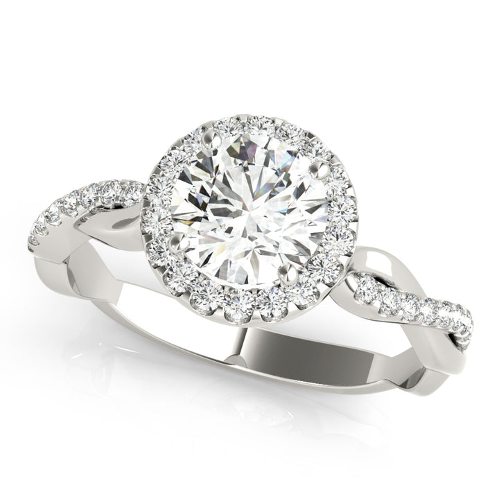 Premium Round Diamond Halo Engagement Ring