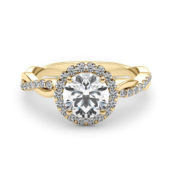 14K Yellow Gold 1 CT Diamond Halo Engagement Ring