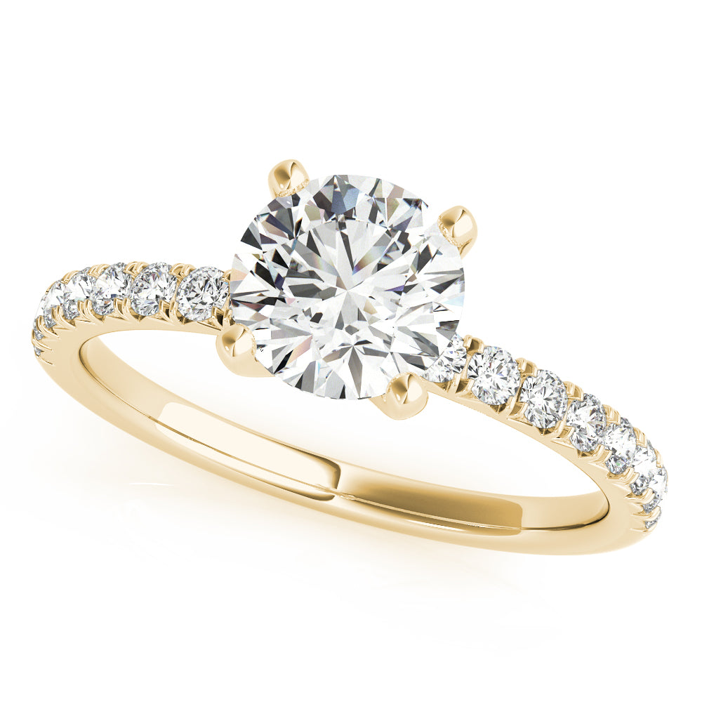 14K Yellow Gold 1 ct Diamond Single Row Engagement Ring