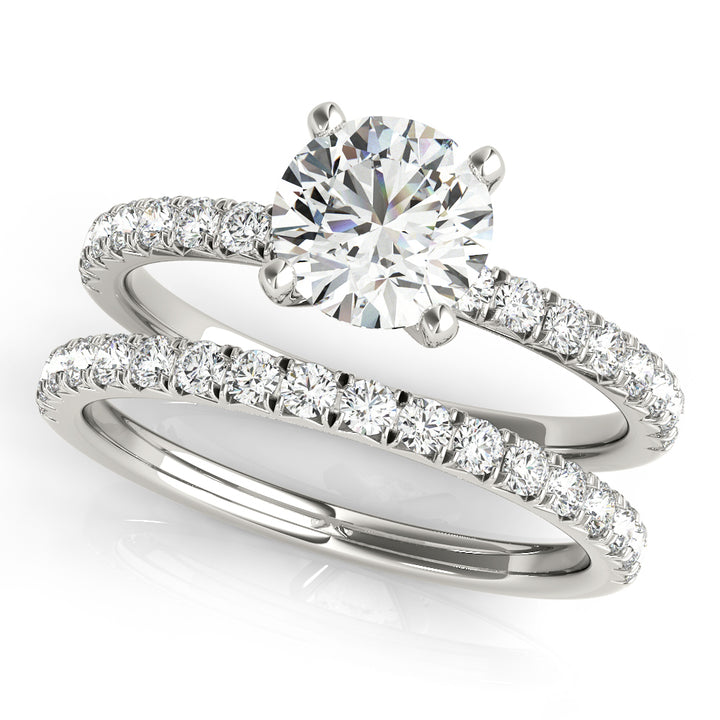 Diamond Round Single Row Engagement Ring