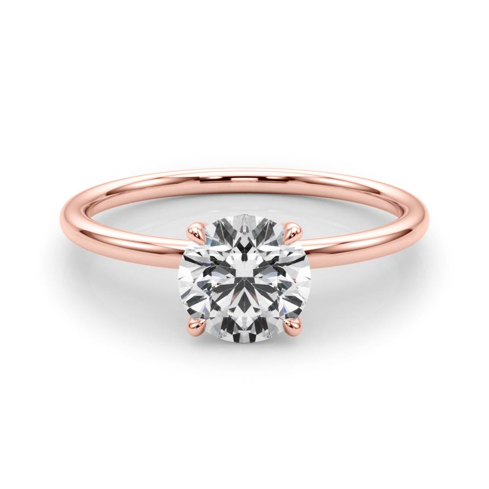 18K Rose Gold 1ct Diamond Engagement Solitaire Ring