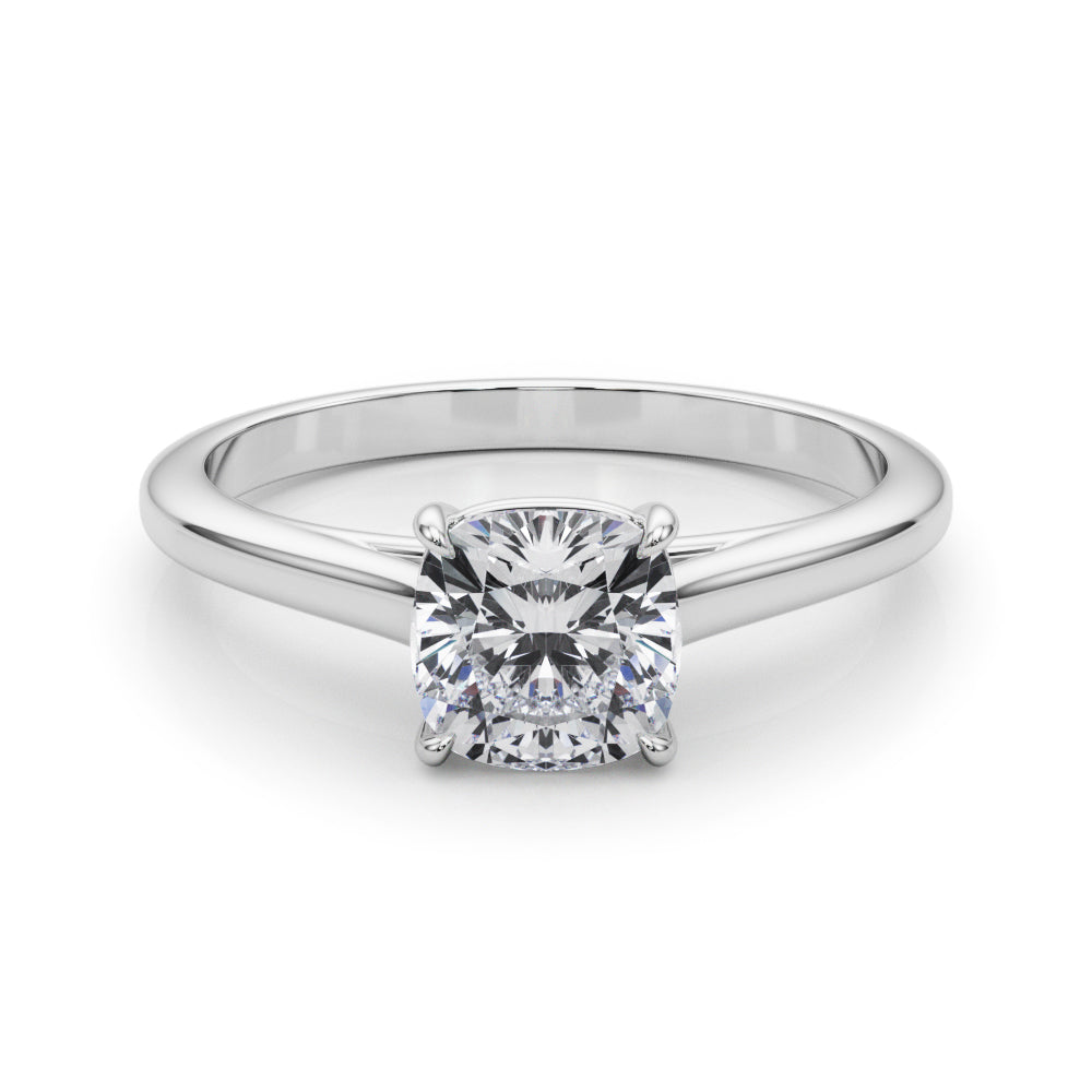 0.7 CT Cushion Diamond Solitaire Engagement Ring