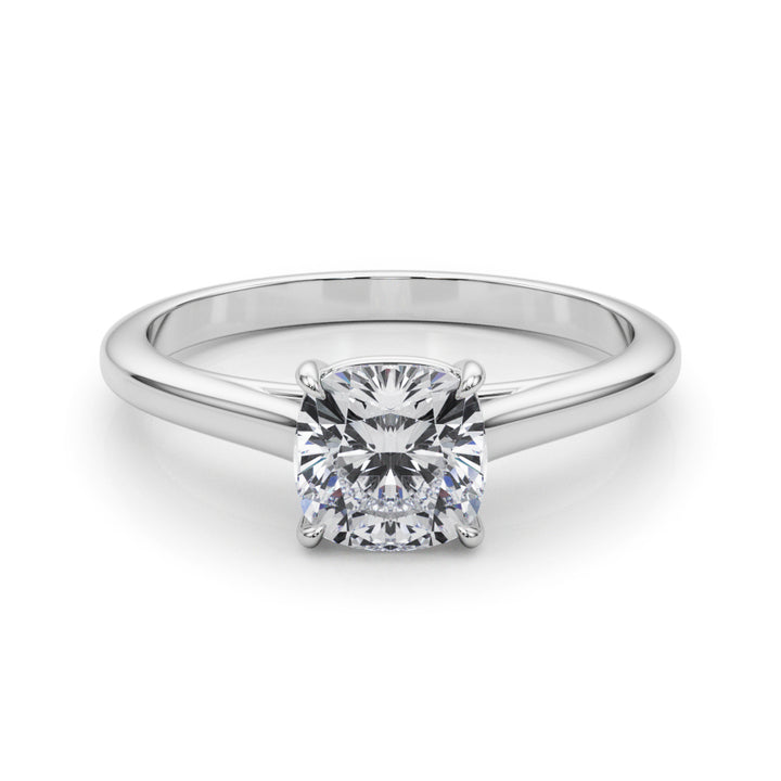0.7 CT Cushion Diamond Solitaire Engagement Ring