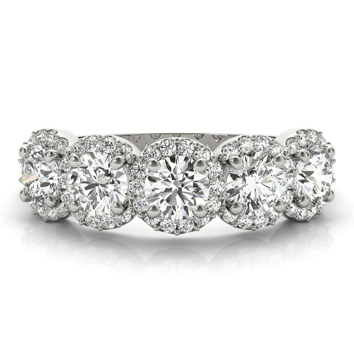14K White Multi-Diamond Wedding Ring