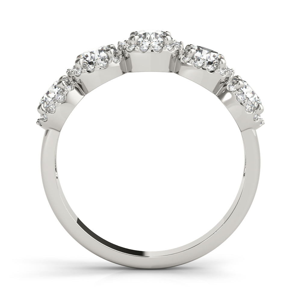 14K White Multi-Diamond Wedding Ring