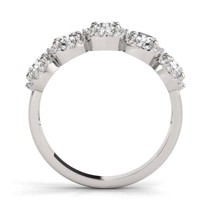 14K White Multi-Diamond Wedding Ring