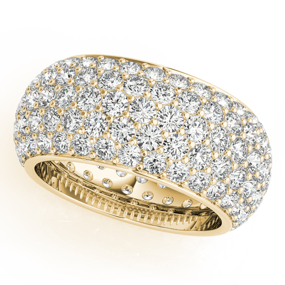 14K Yellow Gold Pave Diamond Wedding Ring