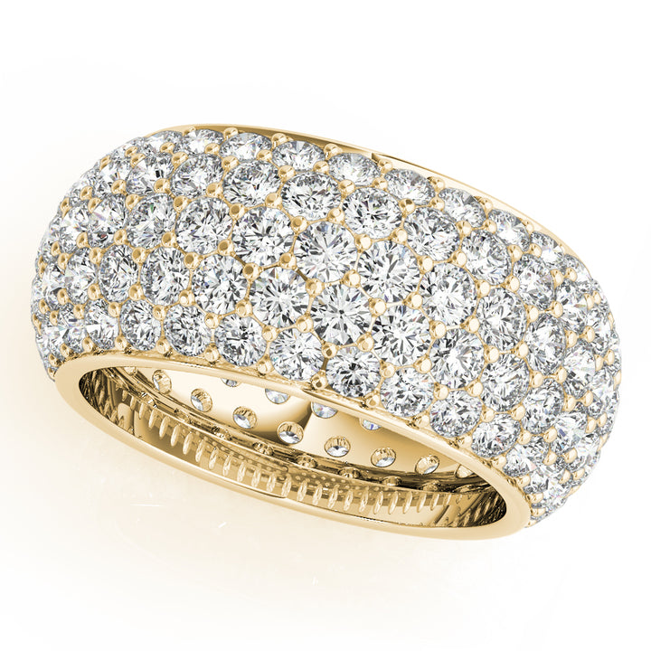 14K Yellow Gold Pave Diamond Wedding Ring