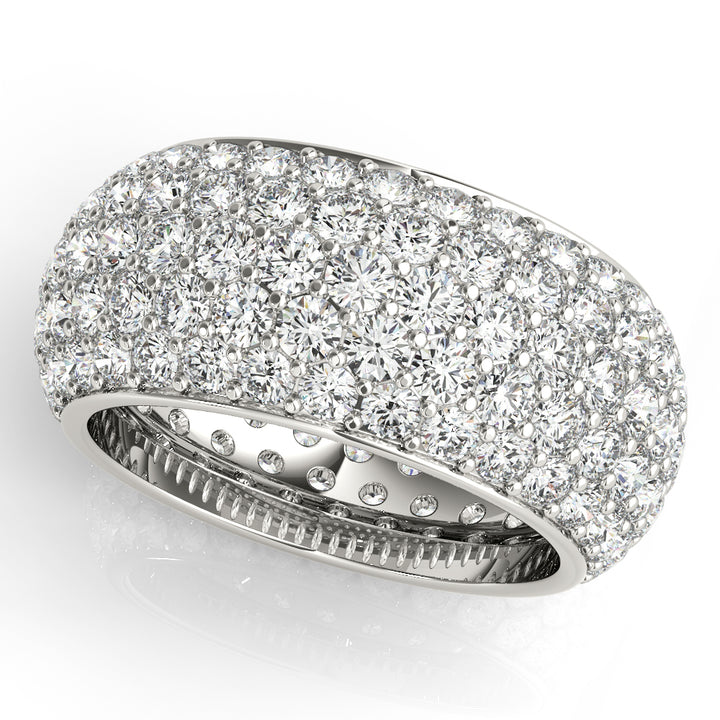 14K Gold Round Diamond Pave Wedding Ring