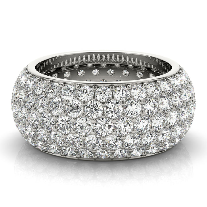 14K Gold Round Diamond Pave Wedding Ring
