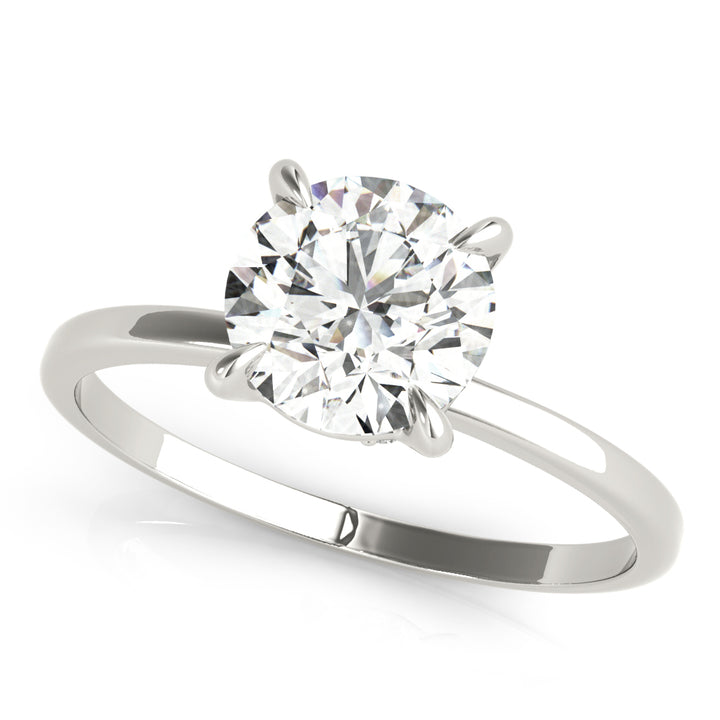1 CT Round Diamond Halo Engagement Ring
