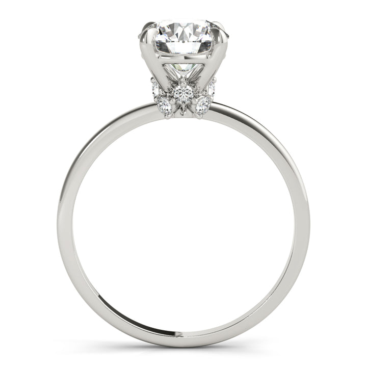 1 CT Round Diamond Halo Engagement Ring