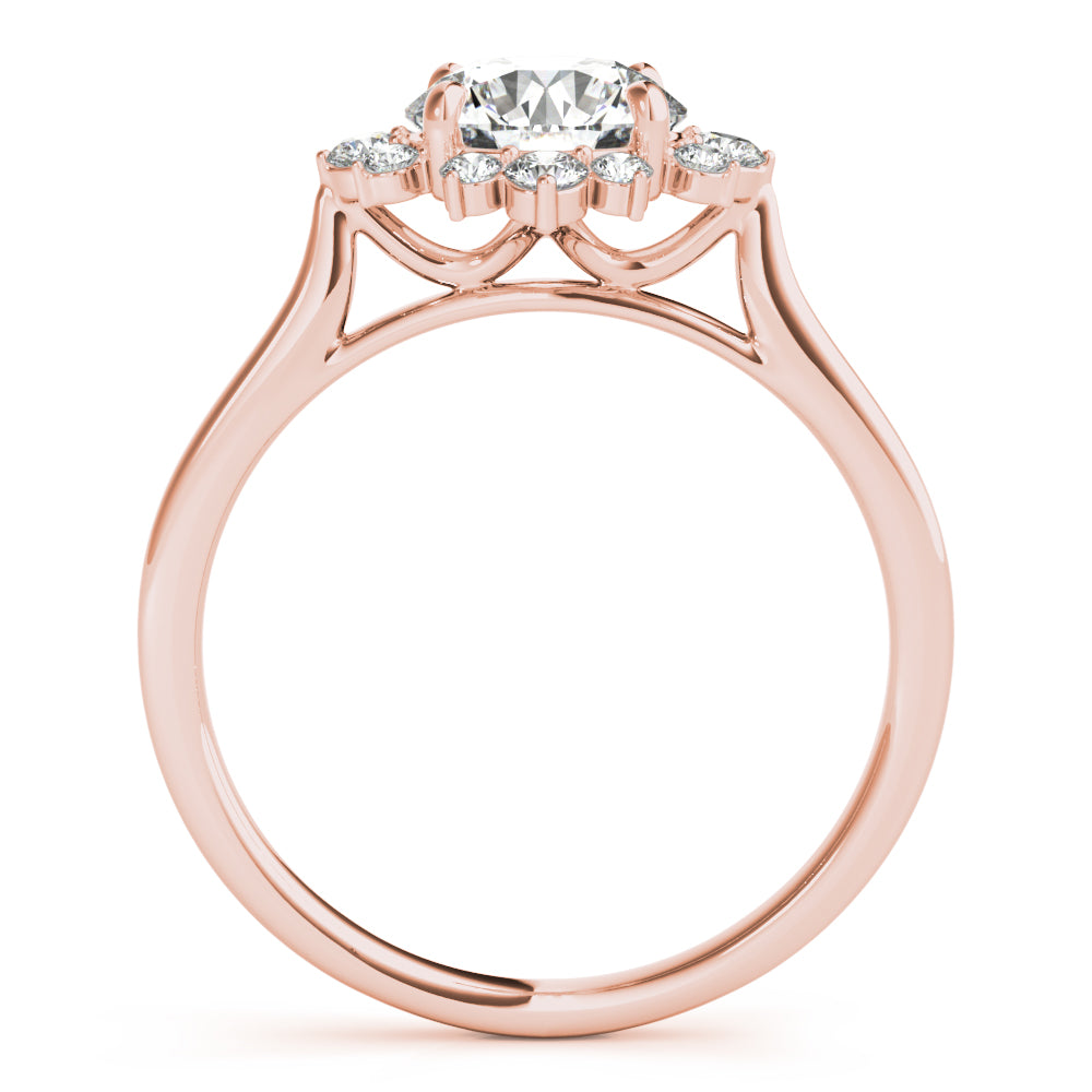 14K Rose Gold 1 1/5 ct tw Halo Diamond Engagement Ring